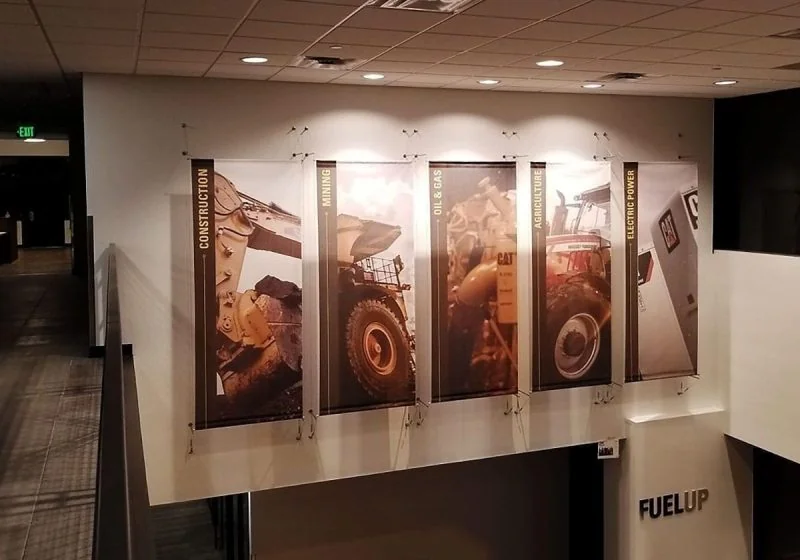 C1229 — Wall-to-Wall Cable Suspended Graphic Banner Display C1229 — Wall-to-Wall Cable Suspended Graphic Banner Display