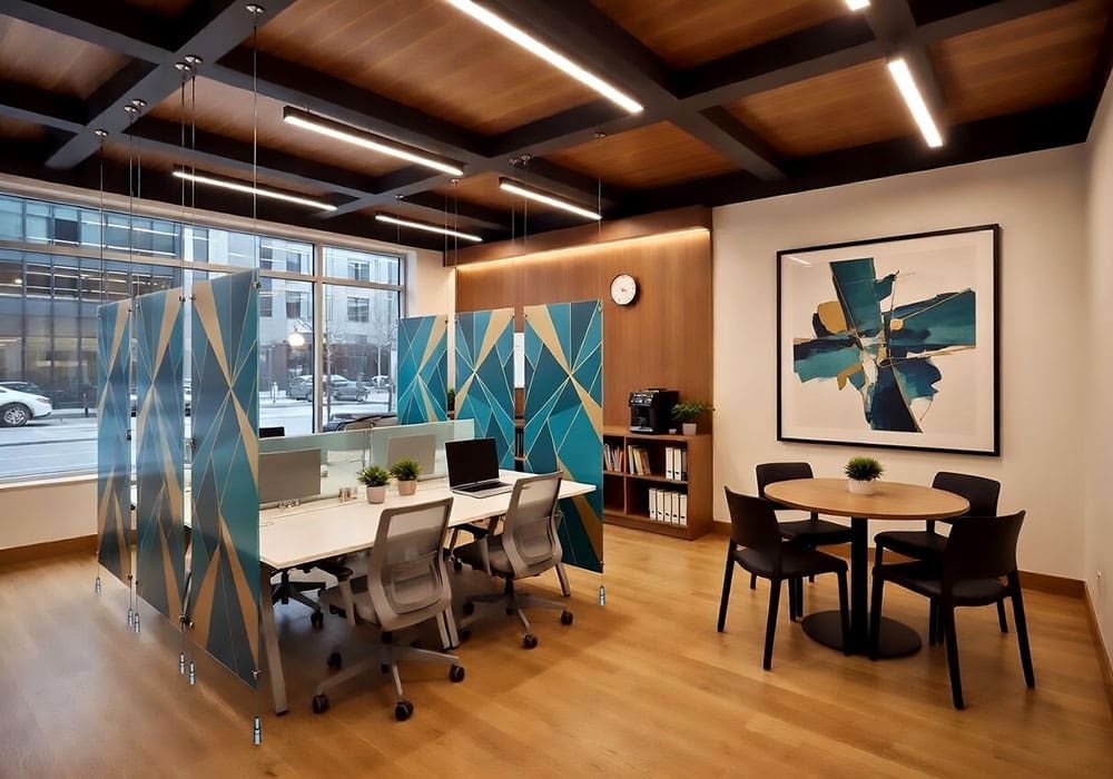 C4010 — Cable-Hanging Space Dividing Systems with Acrylic Resin Panels | Design Concept