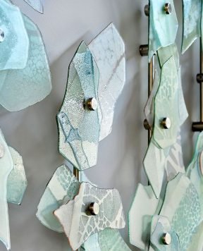 D3033 — Custom Glass Decor Project Wall Mounted with Rod Systems by Brazee Street Studios