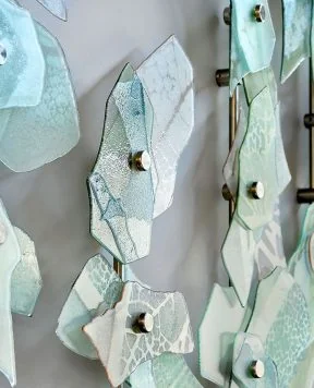 D3033 — Custom Glass Decor Project Wall Mounted with Rod Systems by Brazee Street Studios D3033 — Custom Glass Decor Project Wall Mounted with Rod Systems by Brazee Street Studios
