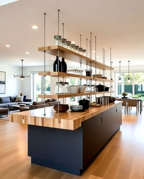 D4000 — Rod-System Hanging for Kitchen Wood Floating-Shelves | Design Concept D4000 — Rod-System Hanging for Kitchen Wood Floating-Shelves | Design Concept