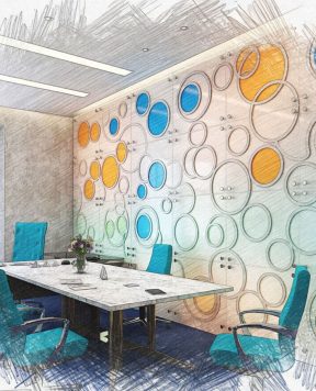 DR1109 — Decorative Acrylic Screen Wall-Mounted with Standoff System | Design Concept DR1109 — Decorative Acrylic Screen Wall-Mounted with Standoff System | Design Concept