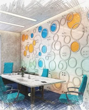 DR1109 — Decorative Acrylic Screen Wall-Mounted with Standoff System | Design Concept