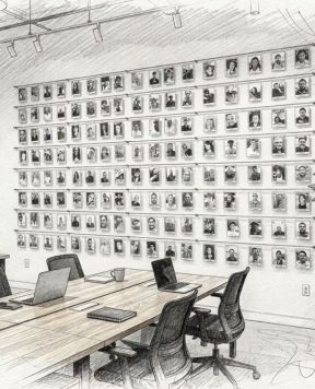 DR1405 — Acrylic Framed Photos Suspended with Horizontal Rod System | Design Concept DR1405 — Acrylic Framed Photos Suspended with Horizontal Rod System | Design Concept