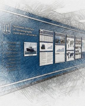 DR4504 — Large Acrylic Graphic Holders and Signage Suspended with Cable System | Design Concept DR4504 — Large Acrylic Graphic Holders and Signage Suspended with Cable System | Design Concept