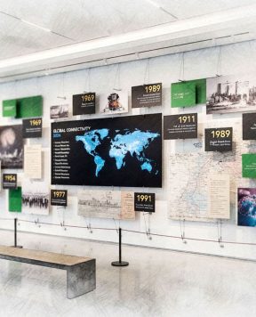 DR4506 — Acrylic-Framed Graphics and Signage Suspended with Cable System | Design Concept DR4506 — Acrylic-Framed Graphics and Signage Suspended with Cable System | Design Concept