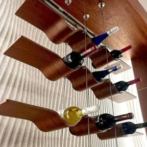 F1003 — Custom Designed Cable Suspended Wine Display