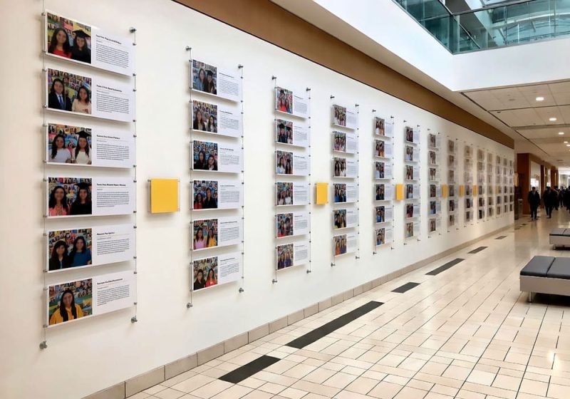 H1021 — Student Recognition Wall Display with Cable Systems | Design Concept
