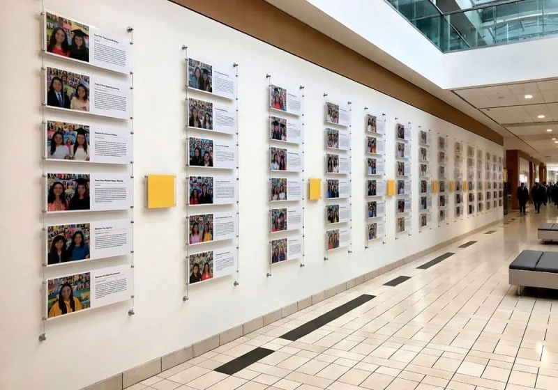 H1021 — Student Recognition Wall Display with Cable Systems | Design Concept