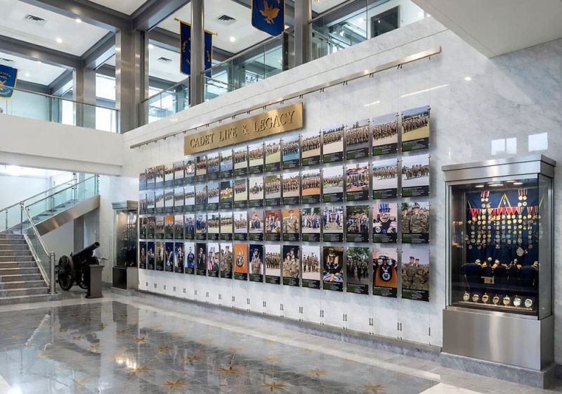 H1032 — Cadet Life and Legacy Wall Display with Rail-Track Tension Cable Systems | Design Concept