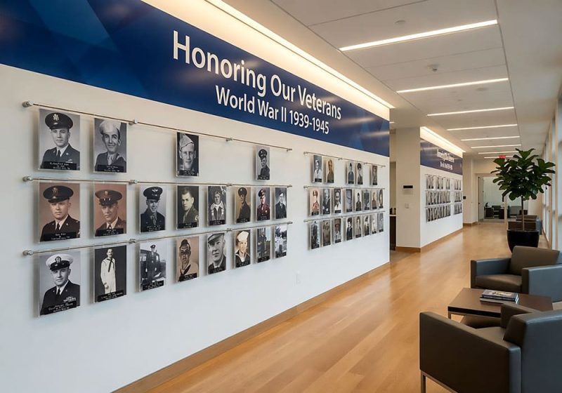 H1040 — Military Wall-of-Honor Display with Horizontal Rod Systems | Design Concept