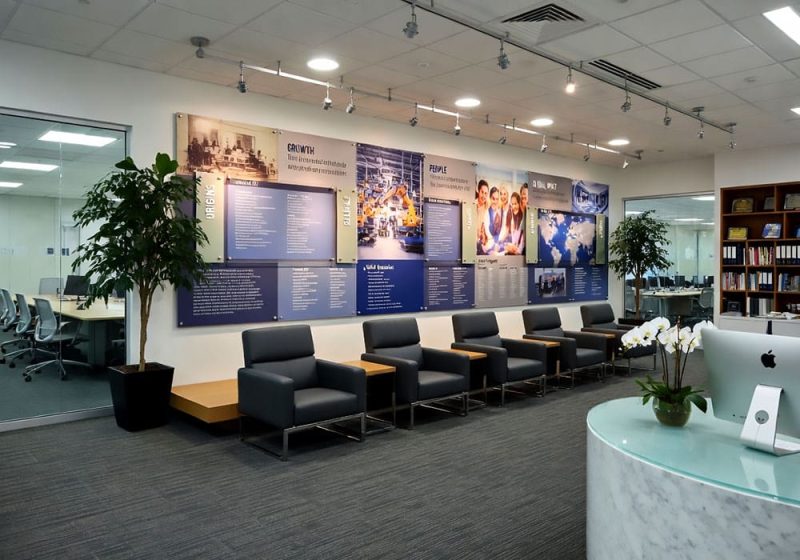 H2004 — Corporate Wall Displays Oversize Acrylic Panels | Design Concept
