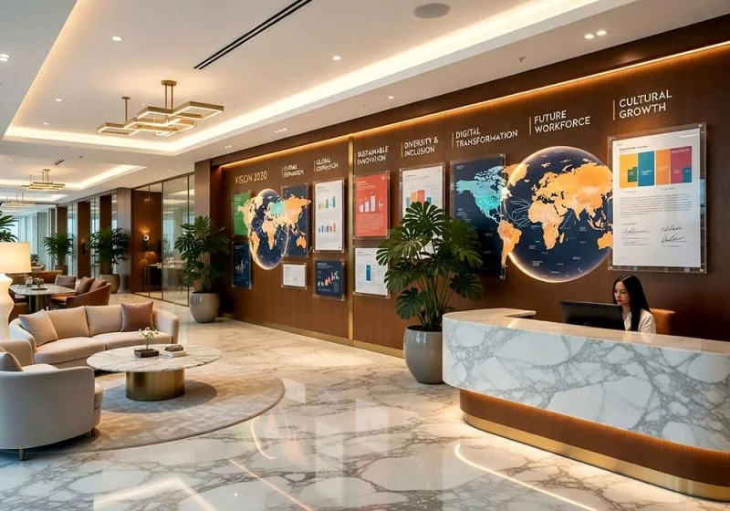 H2016 — Corporate Milestone-Recognition Wall Displays with Standoff Support Systems | Design Concept