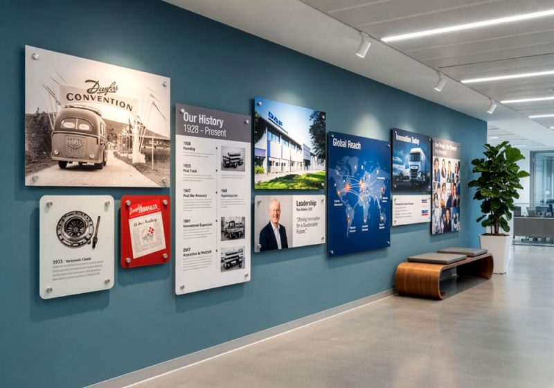 H2032 — Corporate Event Wall Display with Standoff Acrylic Frames | Design Concept