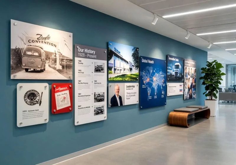 H2032 — Corporate Event Wall Display with Standoff Acrylic Frames | Design Concept