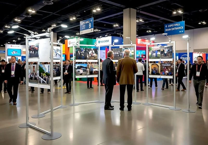 M1611 — Floor-Standing Modular Displays with Cable Systems | Design Concept