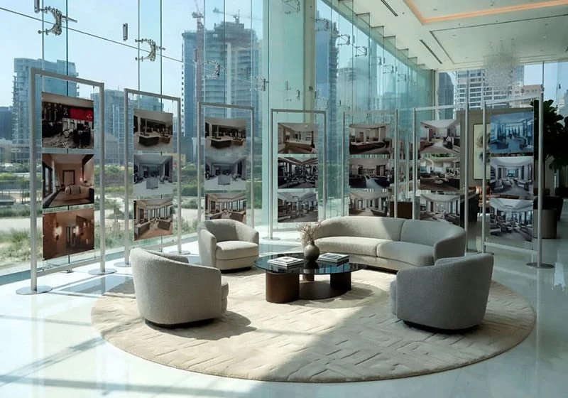 M1614 — Floor-Standing Modular Displays with Cable Systems | Design Concept