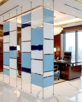 R6019 — Rod Suspended Acrylic Resin Partition Panels for Office Space | Design Concept R6019 — Rod Suspended Acrylic Resin Partition Panels for Office Space | Design Concept