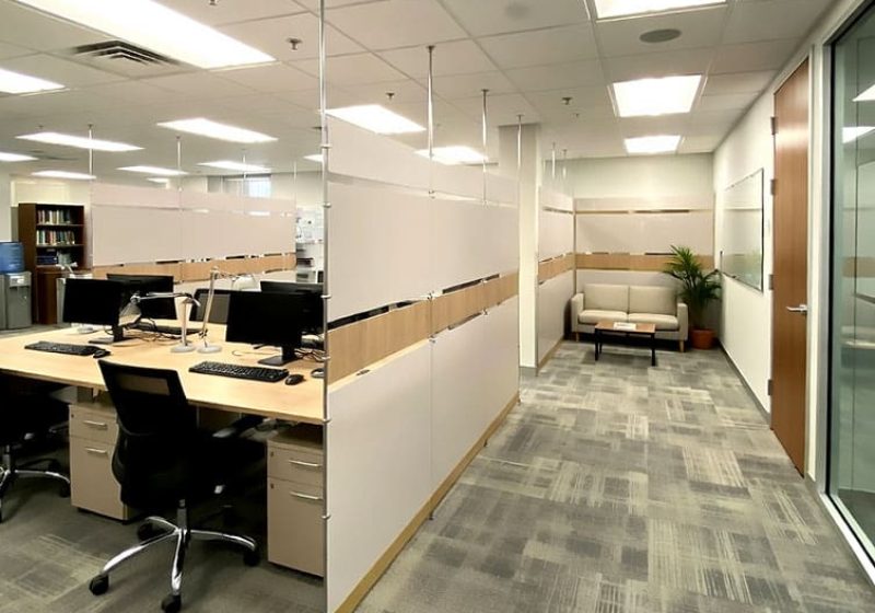 R6021 — Rod-Suspended Space Dividing Systems with Color Acrylic Resin Screens | Design Concept