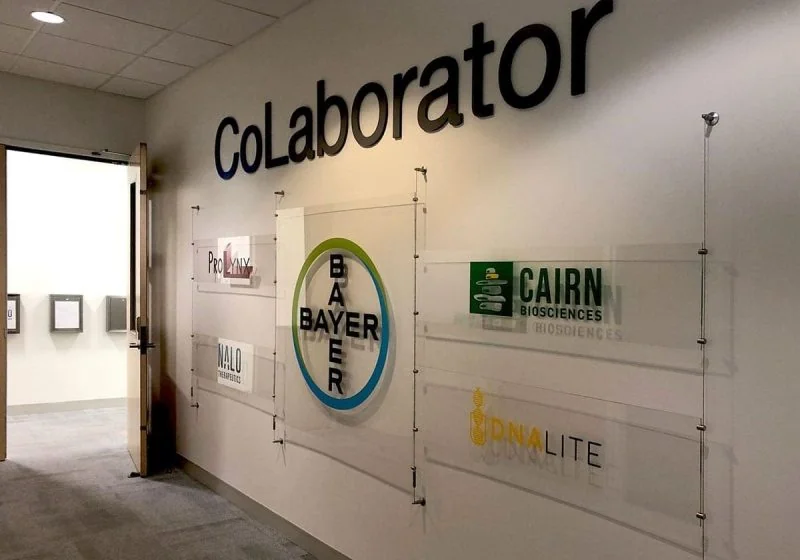 S1019 — Recognition Wall Display / Company Logo-Panels and Graphics Suspended with Cable Systems S1019 — Recognition Wall Display / Company Logo-Panels and Graphics Suspended with Cable Systems