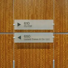 S2001 — Directory Signs / Cable Wall-to-Wall Suspended