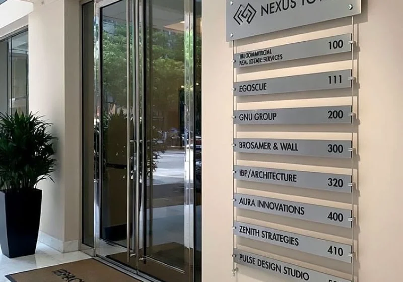 S2103 — Directory Sign for Office Building Suspended with Rod Systems | Design Concept