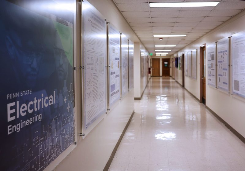 W2521 — Large Acrylic Poster Frames for Poster Graphic Inserts Mounted with Wall Standoff for PennState College of Engineering