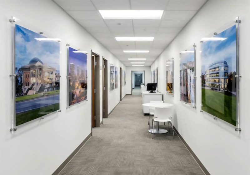 W2529 — Large Architectural Photos Showcased with Wall Mounted Stand-off Acrylic Frames