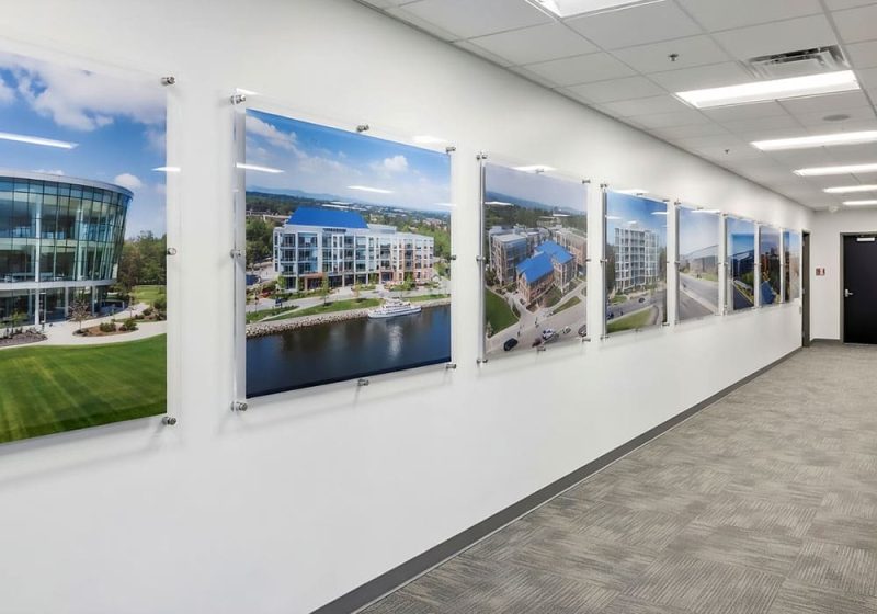 W2533 — Large Architectural Photos Showcased with Wall Mounted Stand-off Acrylic Frames