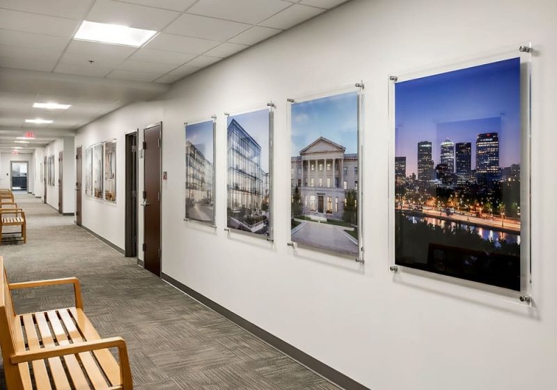 W2537 — Large Architectural Photos Showcased with Wall Mounted Stand-off Acrylic Frames