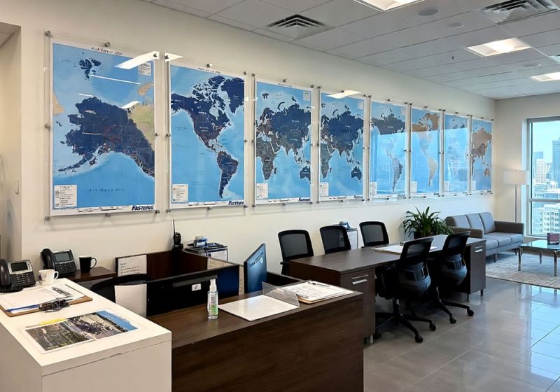 W4003 — Custom Acrylic Frames for Maps and Charts with Standoff Hardware | Design Concept