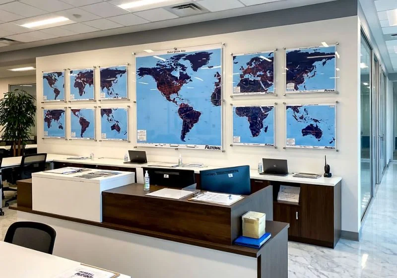 W4005 — Custom Acrylic Frames for Maps and Charts with Standoff Hardware | Design Concept