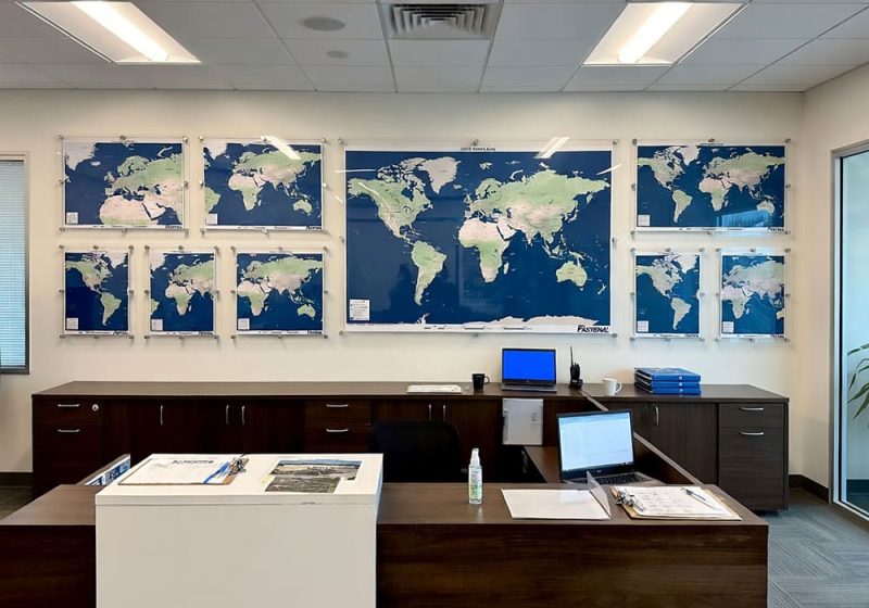 W4006 — Custom Acrylic Frames for Maps and Charts with Standoff Hardware | Design Concept